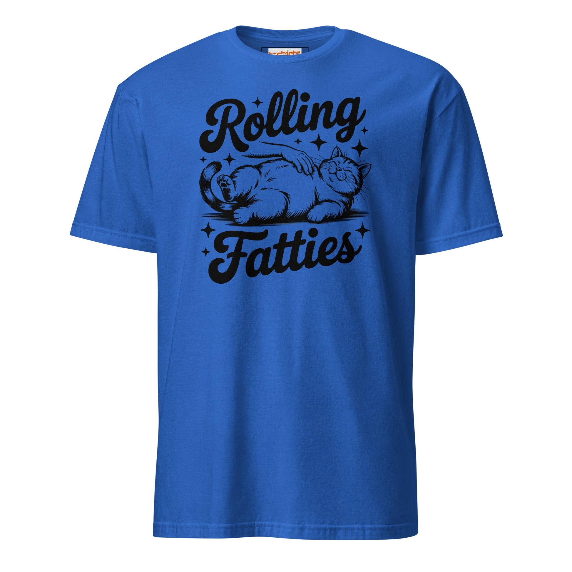 Rolling Fatties T-Shirt | Funny Cat T-Shirt - Royal - T-Shirts Online