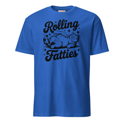 Rolling Fatties T-Shirt | Funny Cat T-Shirt - Royal - T-Shirts Online