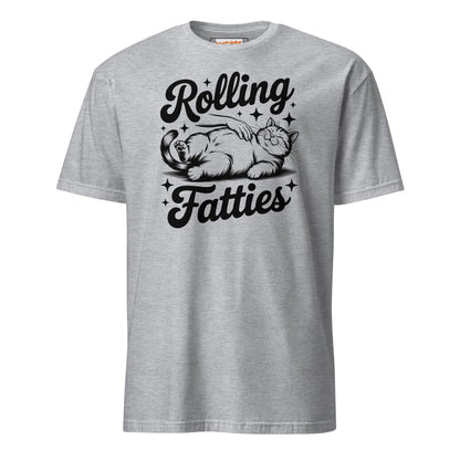 Rolling Fatties T-Shirt | Funny Cat T-Shirt - Sport Grey - T-Shirts Online