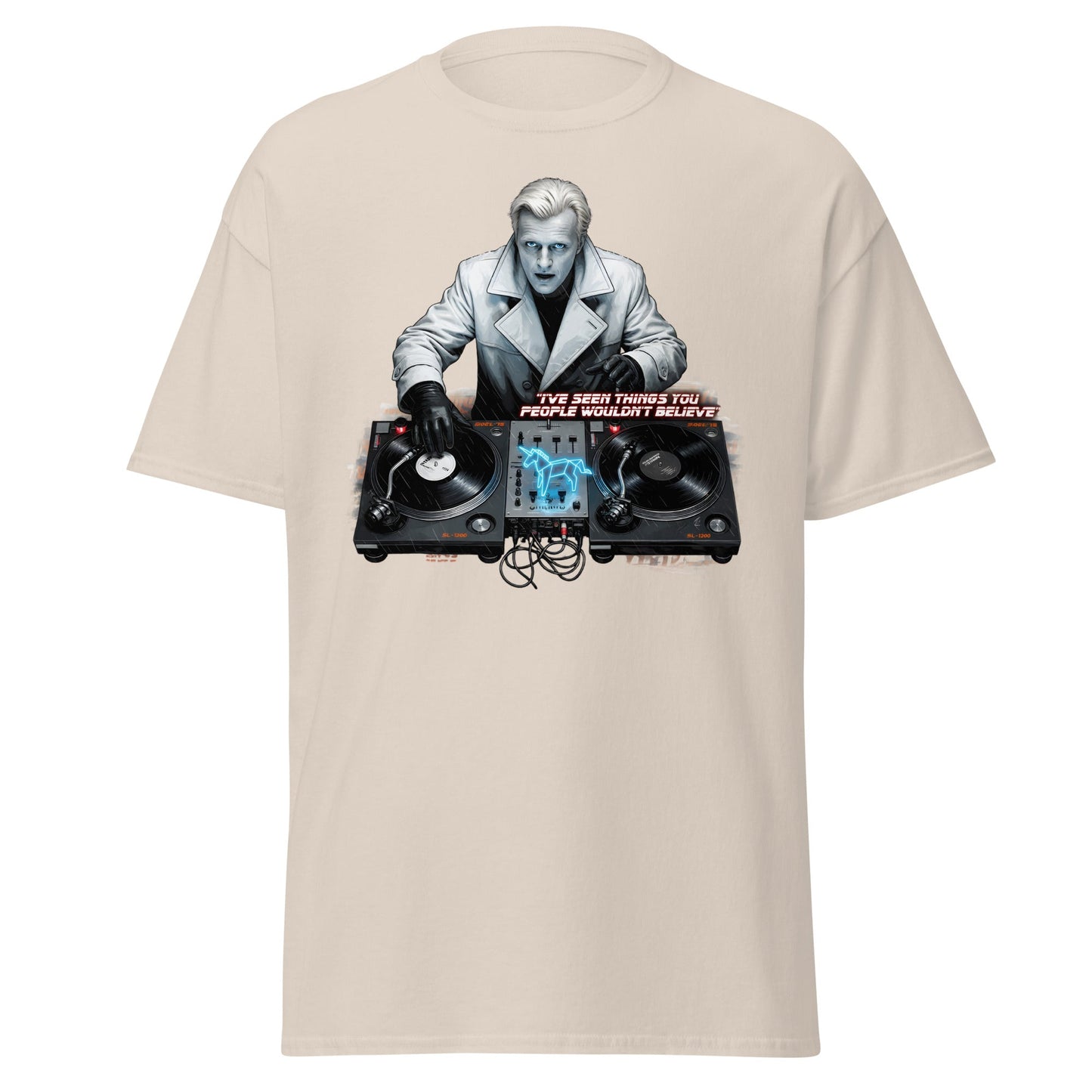 Roy Batty DJ Blade Runner Parody T-Shirt - Tears in Rain Tee - Natural - T-Shirts Online