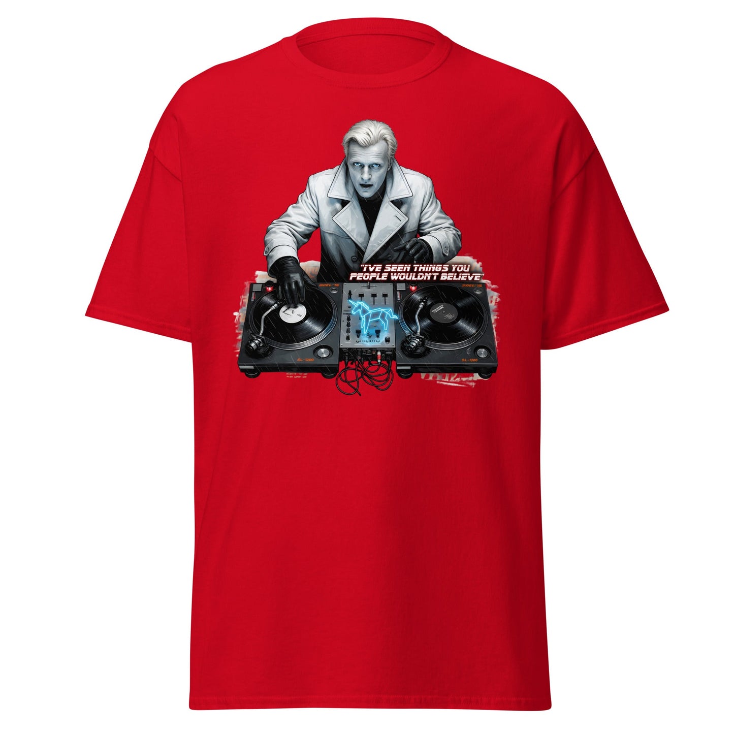 Roy Batty DJ Blade Runner Parody T-Shirt - Tears in Rain Tee - Red - T-Shirts Online