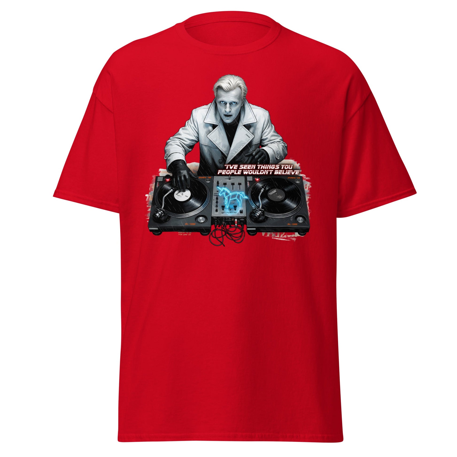 Roy Batty DJ Blade Runner Parody T-Shirt - Tears in Rain Tee - Red - T-Shirts Online