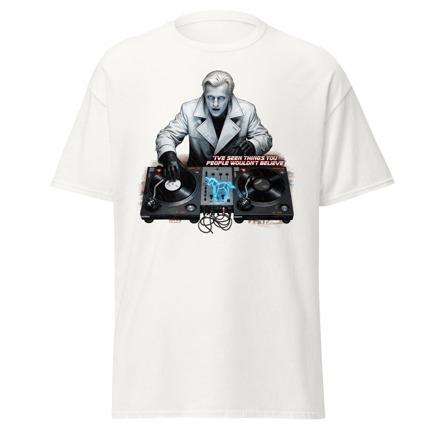 Roy Batty DJ Blade Runner Parody T-Shirt - Tears in Rain Tee - White - T-Shirts Online