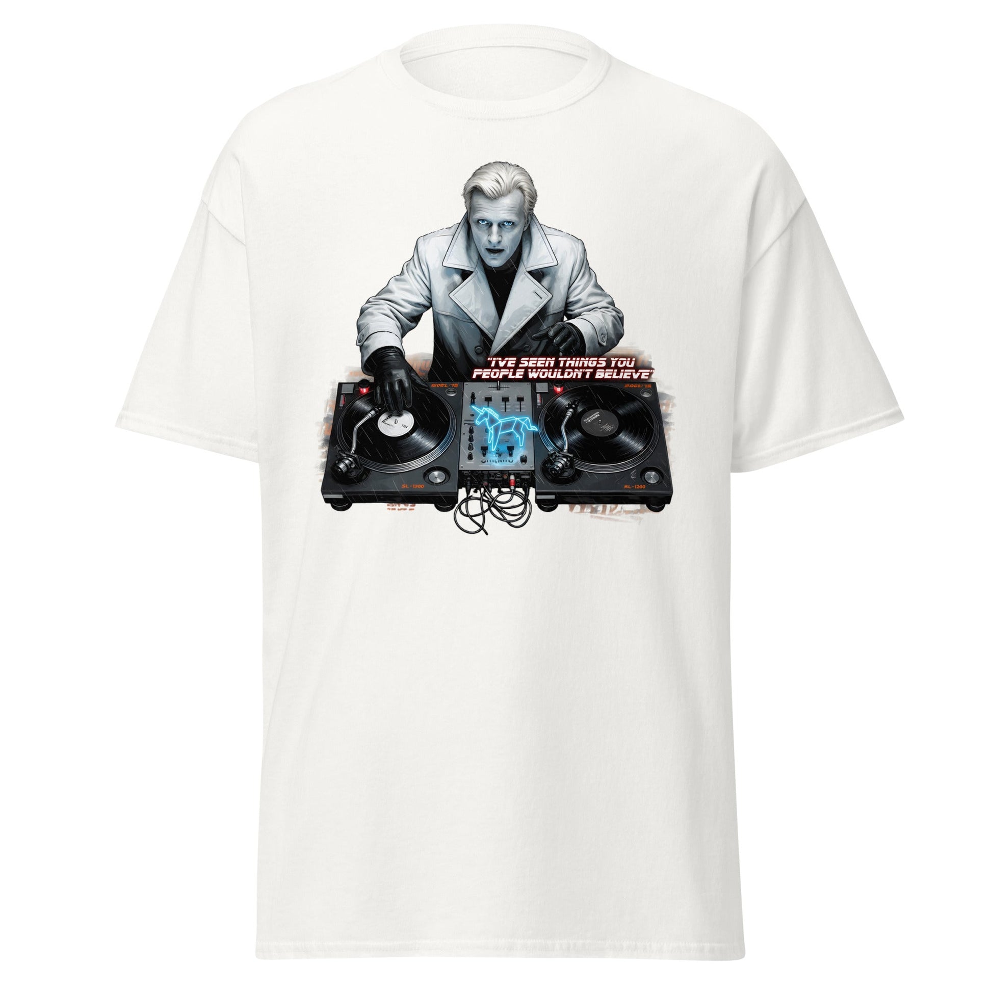 Roy Batty DJ Blade Runner Parody T-Shirt - Tears in Rain Tee - White - T-Shirts Online