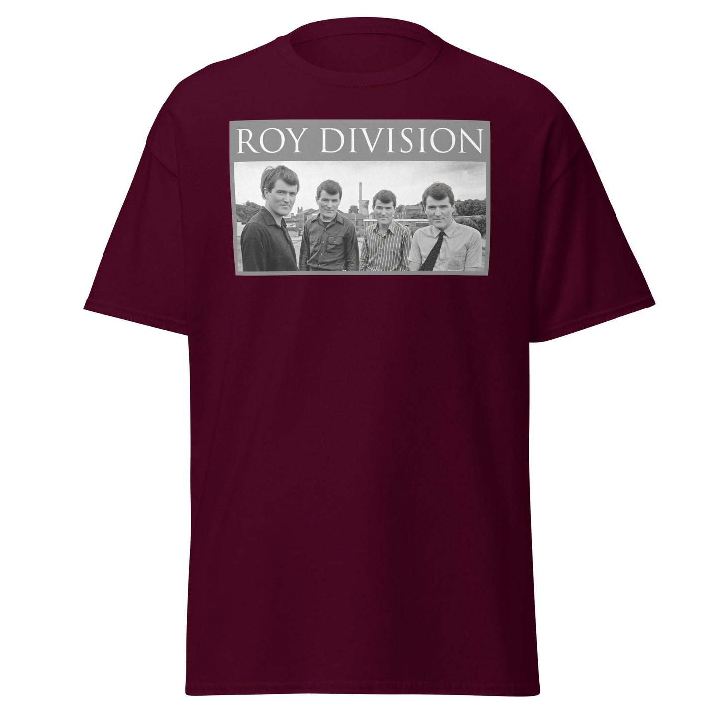 Roy Division T-Shirt - Joy Division Parody Tee - Maroon - T-Shirts Online