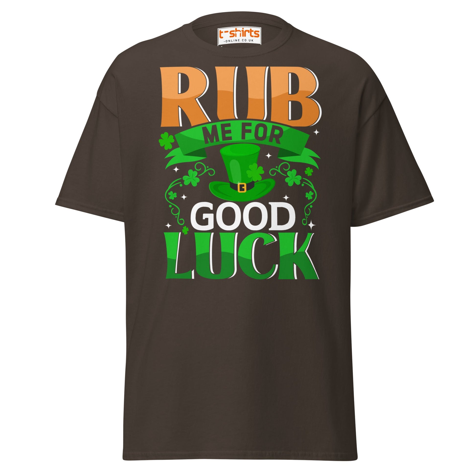 Rub Me For Good Luck T-Shirt | Funny St. Patrick’s Day Tee - Dark Chocolate - T-Shirts Online