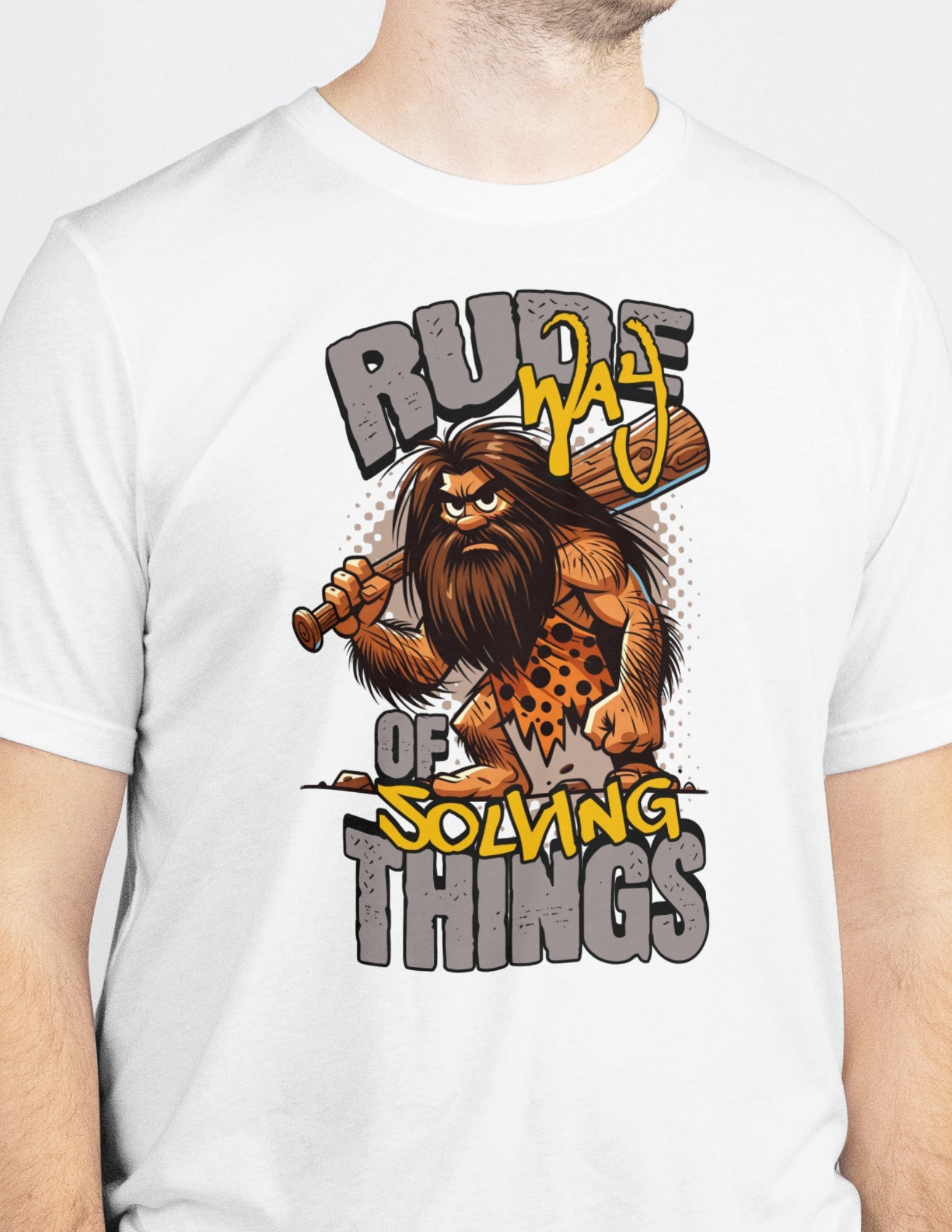 Rude Caveman | Bold Graphic Tee - Black - T-Shirts Online
