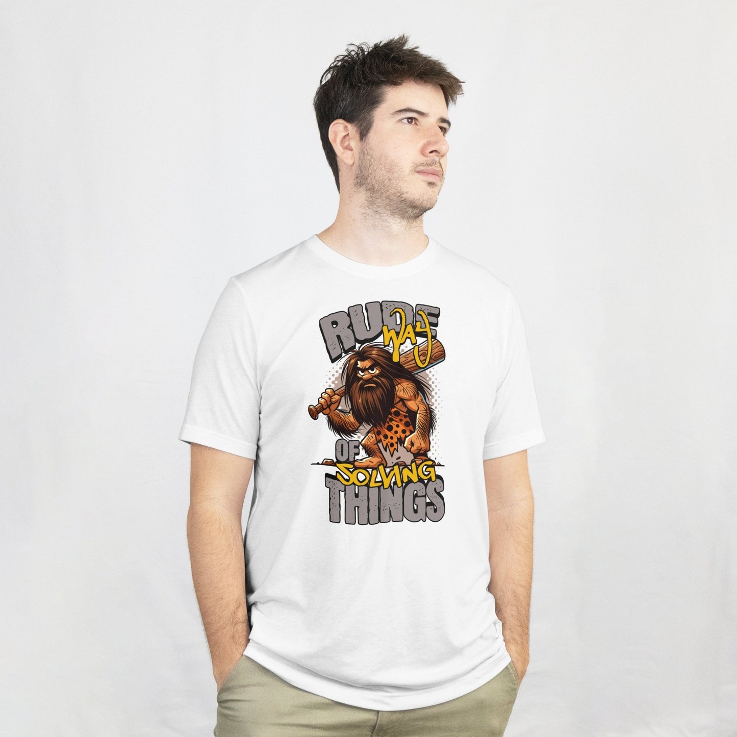 Rude Caveman | Bold Graphic Tee - Black - T-Shirts Online