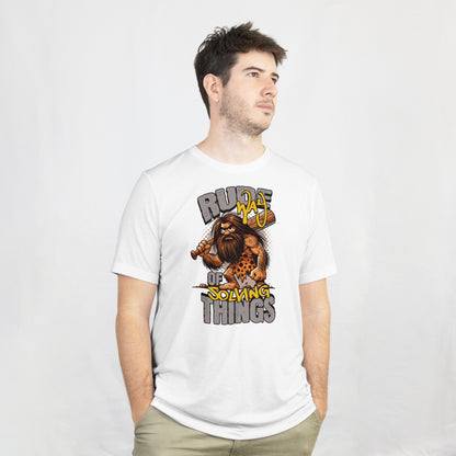 Rude Caveman | Bold Graphic Tee - Black - T-Shirts Online