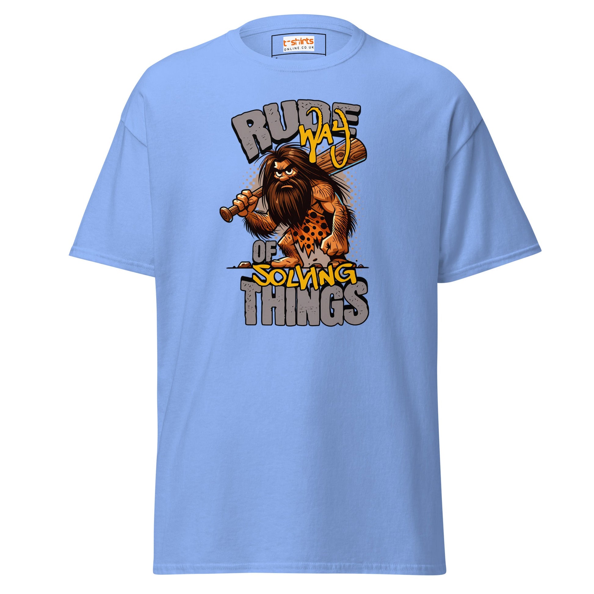 Rude Caveman | Bold Graphic Tee - Carolina Blue - T-Shirts Online