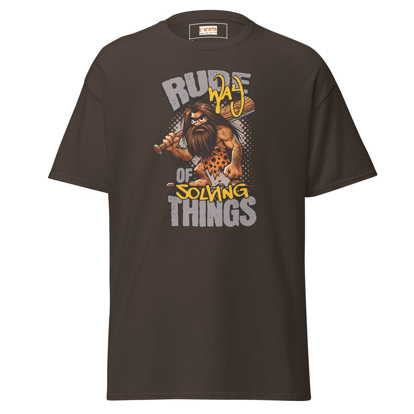 Rude Caveman | Bold Graphic Tee - Dark Chocolate - T-Shirts Online