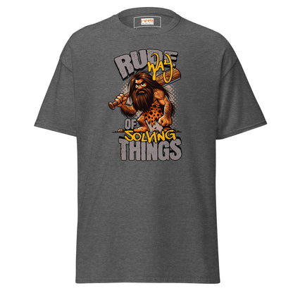 Rude Caveman | Bold Graphic Tee - Dark Heather - T-Shirts Online