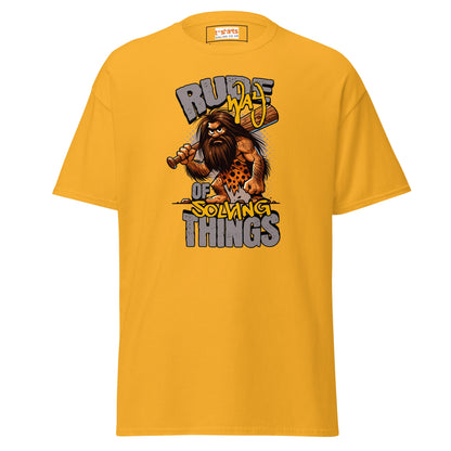 Rude Caveman | Bold Graphic Tee - Gold - T-Shirts Online