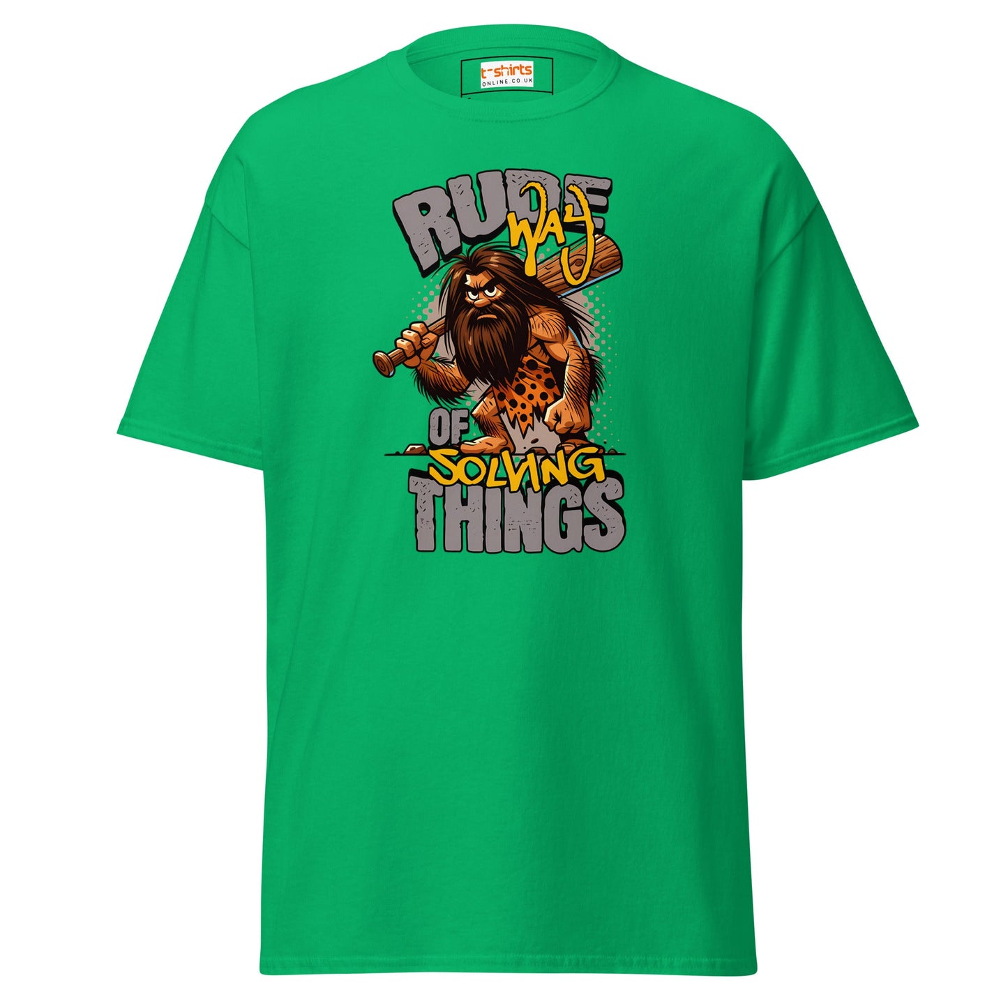 Rude Caveman | Bold Graphic Tee - Irish Green - T-Shirts Online