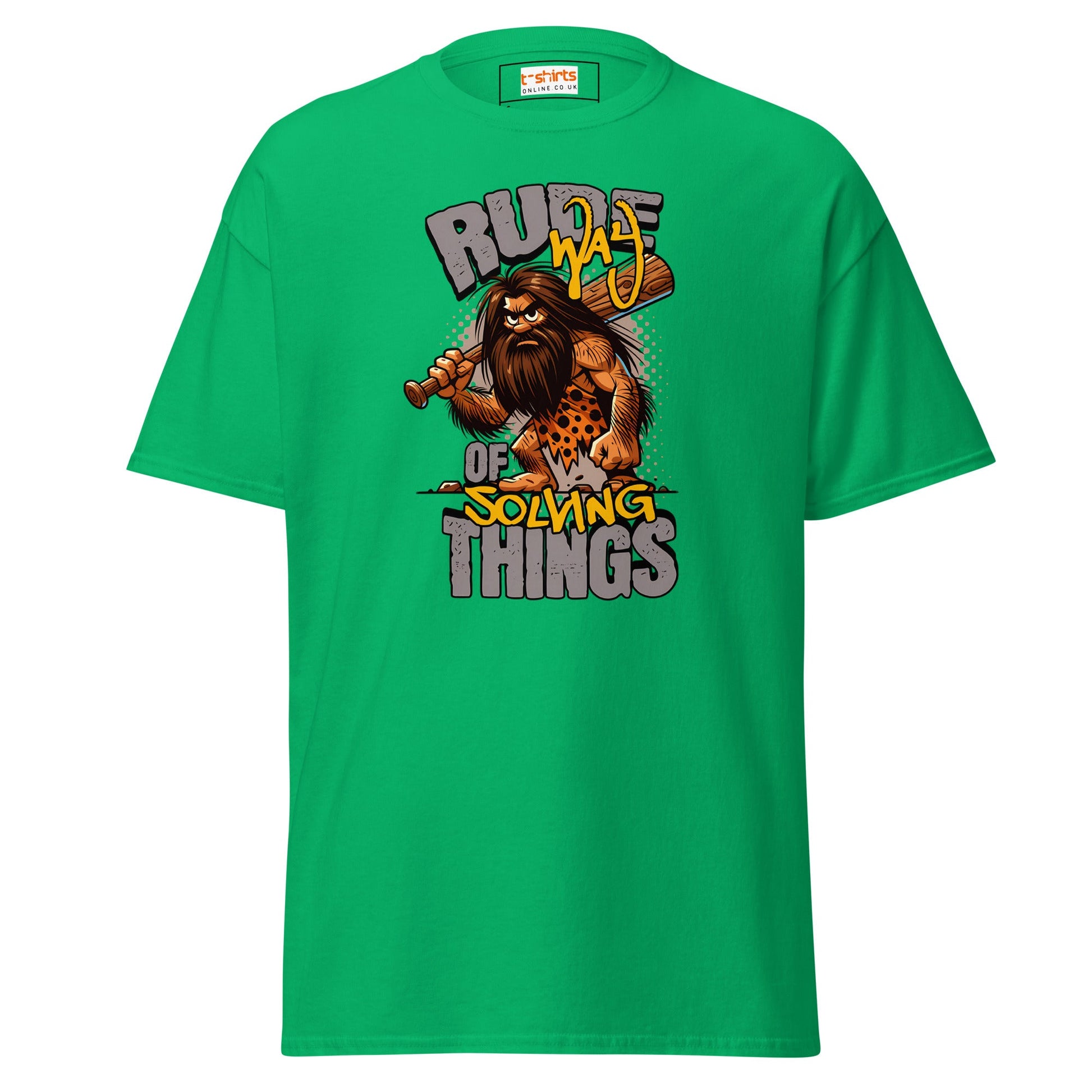 Rude Caveman | Bold Graphic Tee - Irish Green - T-Shirts Online