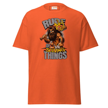 Rude Caveman | Bold Graphic Tee - Orange - T-Shirts Online