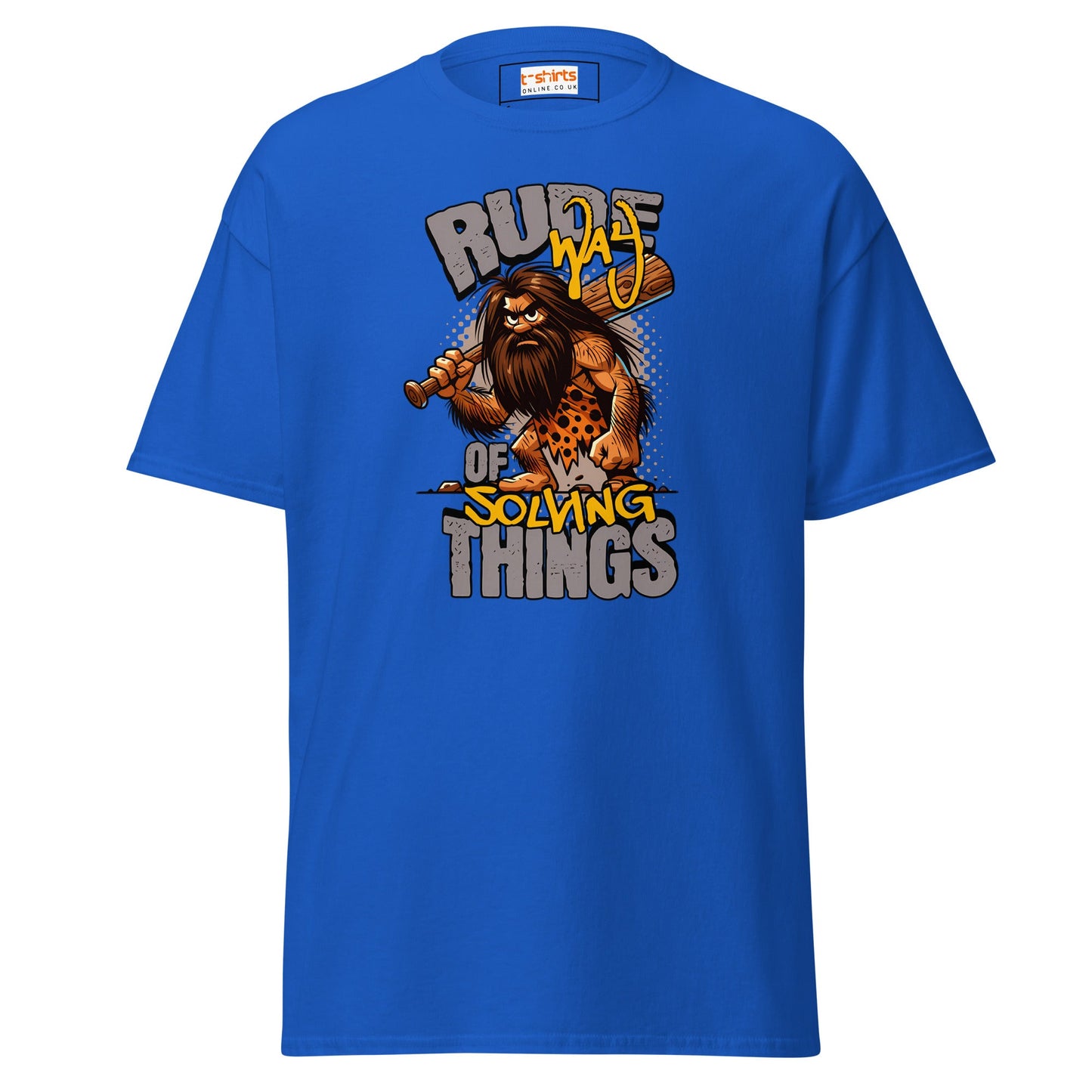Rude Caveman | Bold Graphic Tee - Royal - T-Shirts Online