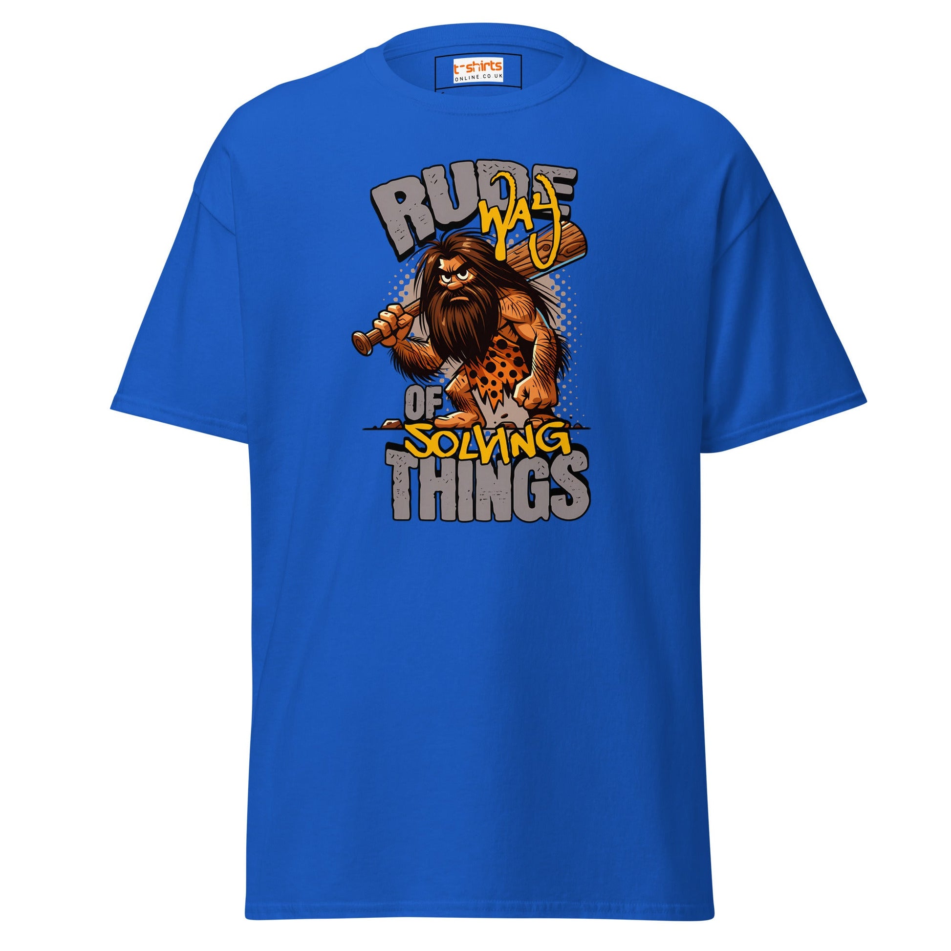 Rude Caveman | Bold Graphic Tee - Royal - T-Shirts Online