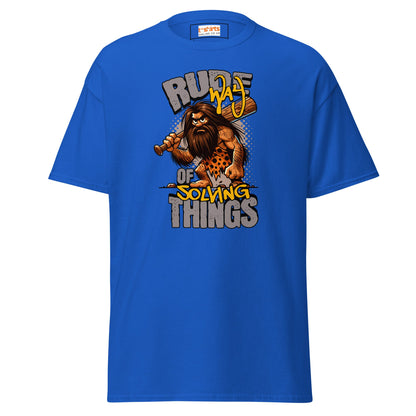 Rude Caveman | Bold Graphic Tee - Royal - T-Shirts Online