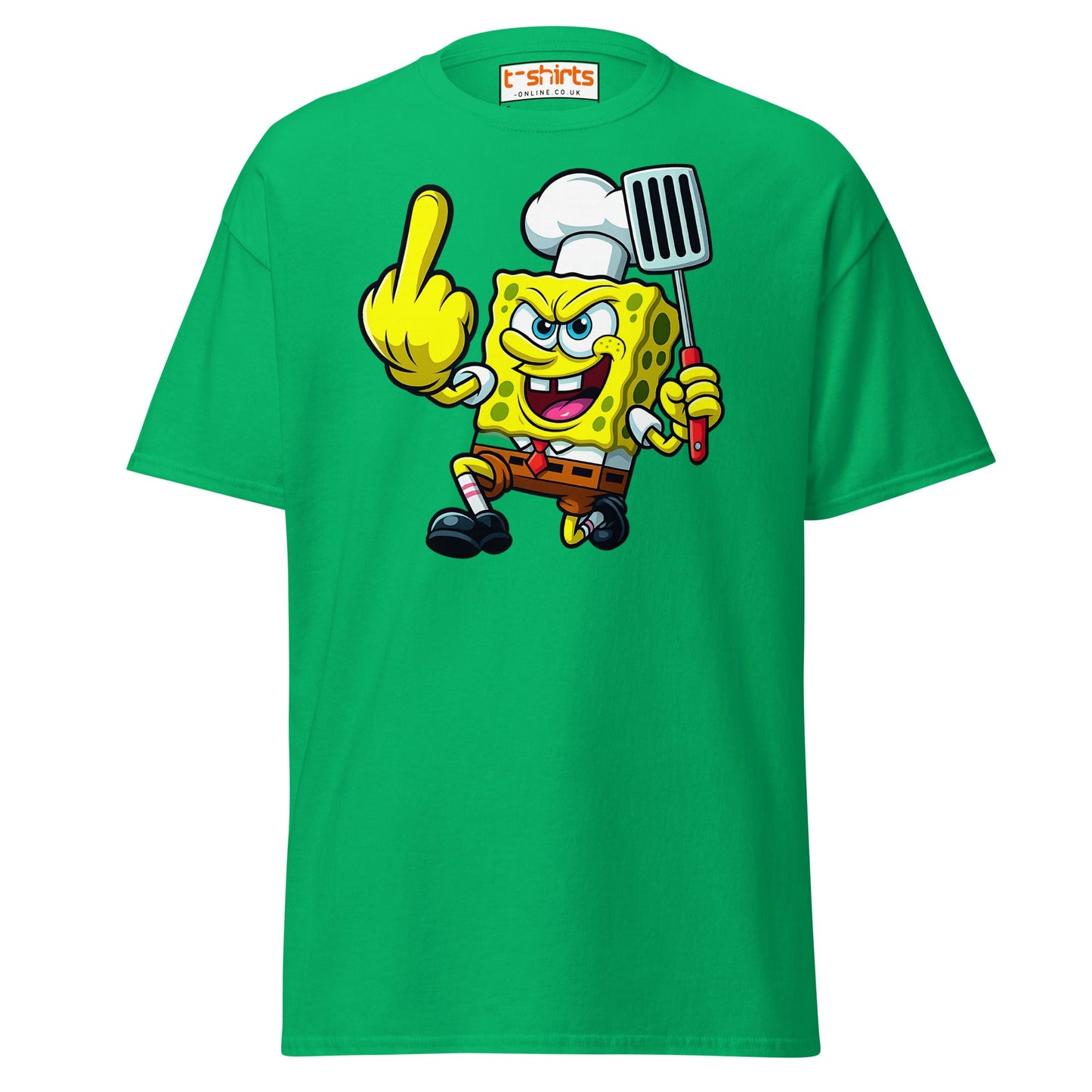 Rude Sponge Chef T-Shirt | Funny Offensive Cartoon Tee - Irish Green - T-Shirts Online