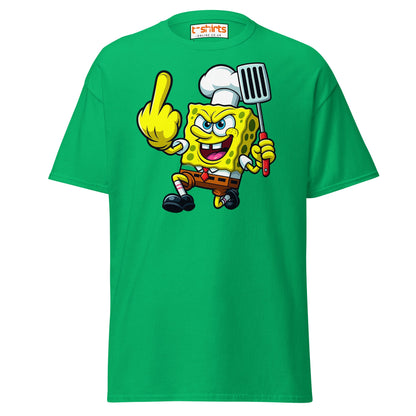 Rude Sponge Chef T-Shirt | Funny Offensive Cartoon Tee - Irish Green - T-Shirts Online