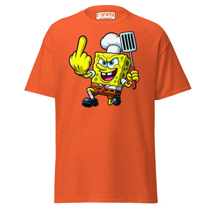 Rude Sponge Chef T-Shirt | Funny Offensive Cartoon Tee - Orange - T-Shirts Online