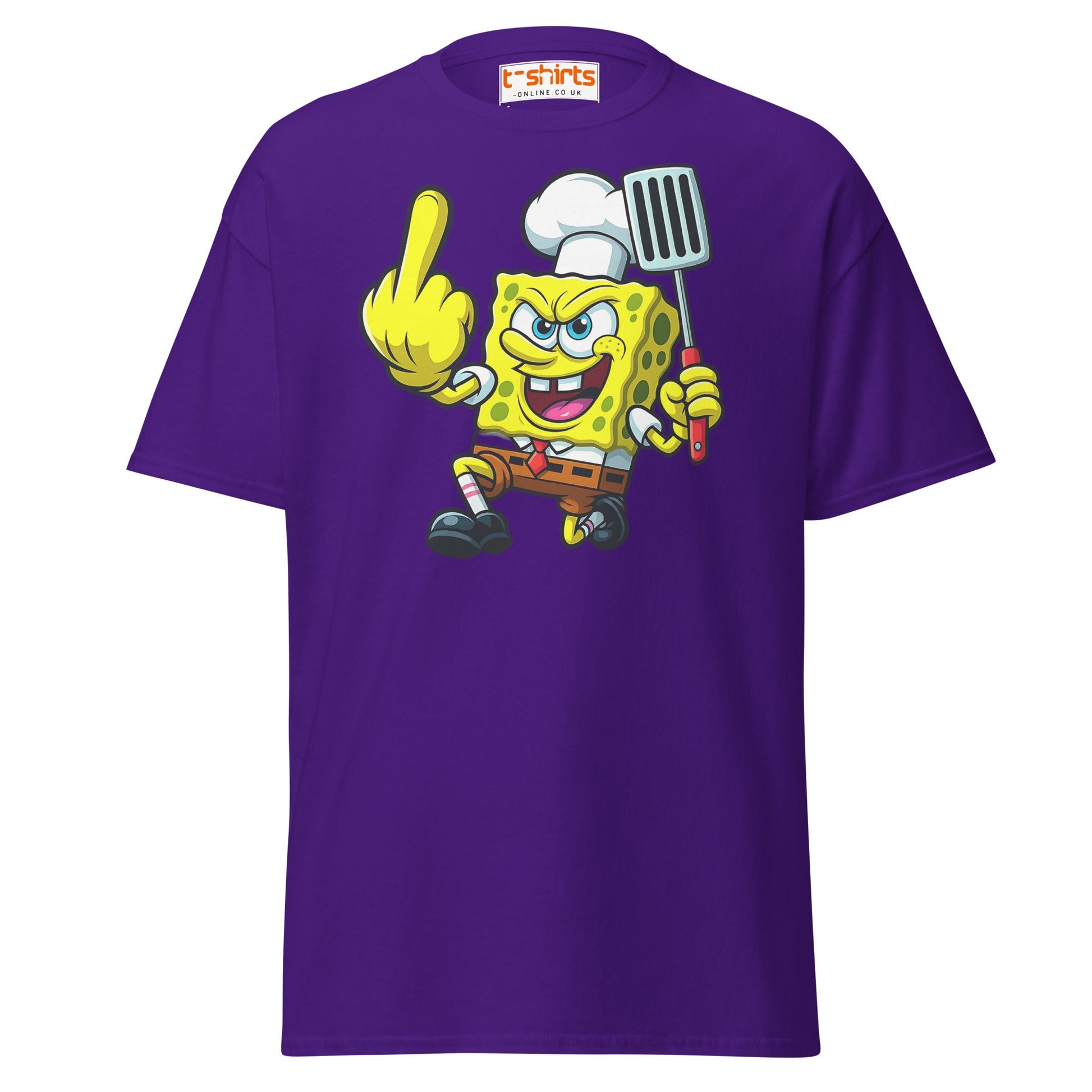 Rude Sponge Chef T-Shirt | Funny Offensive Cartoon Tee - Purple - T-Shirts Online