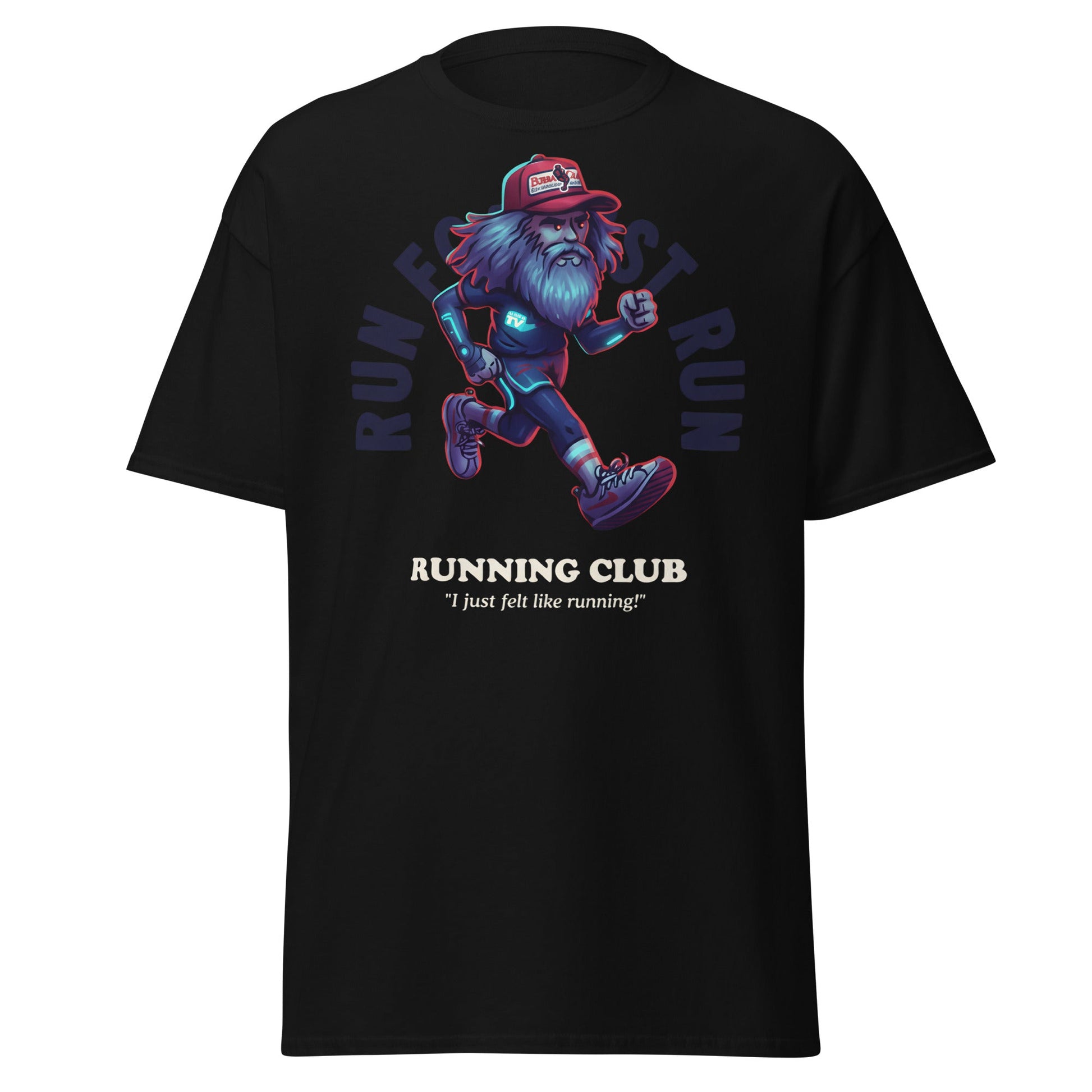 Run Forrest Running Club T-Shirt - Black - T-Shirts Online
