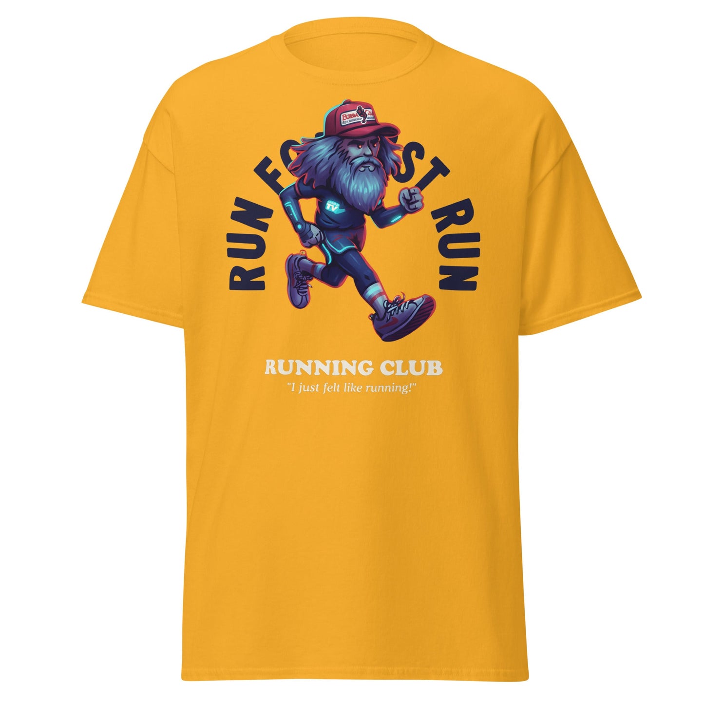 Run Forrest Running Club T-Shirt - Gold - T-Shirts Online
