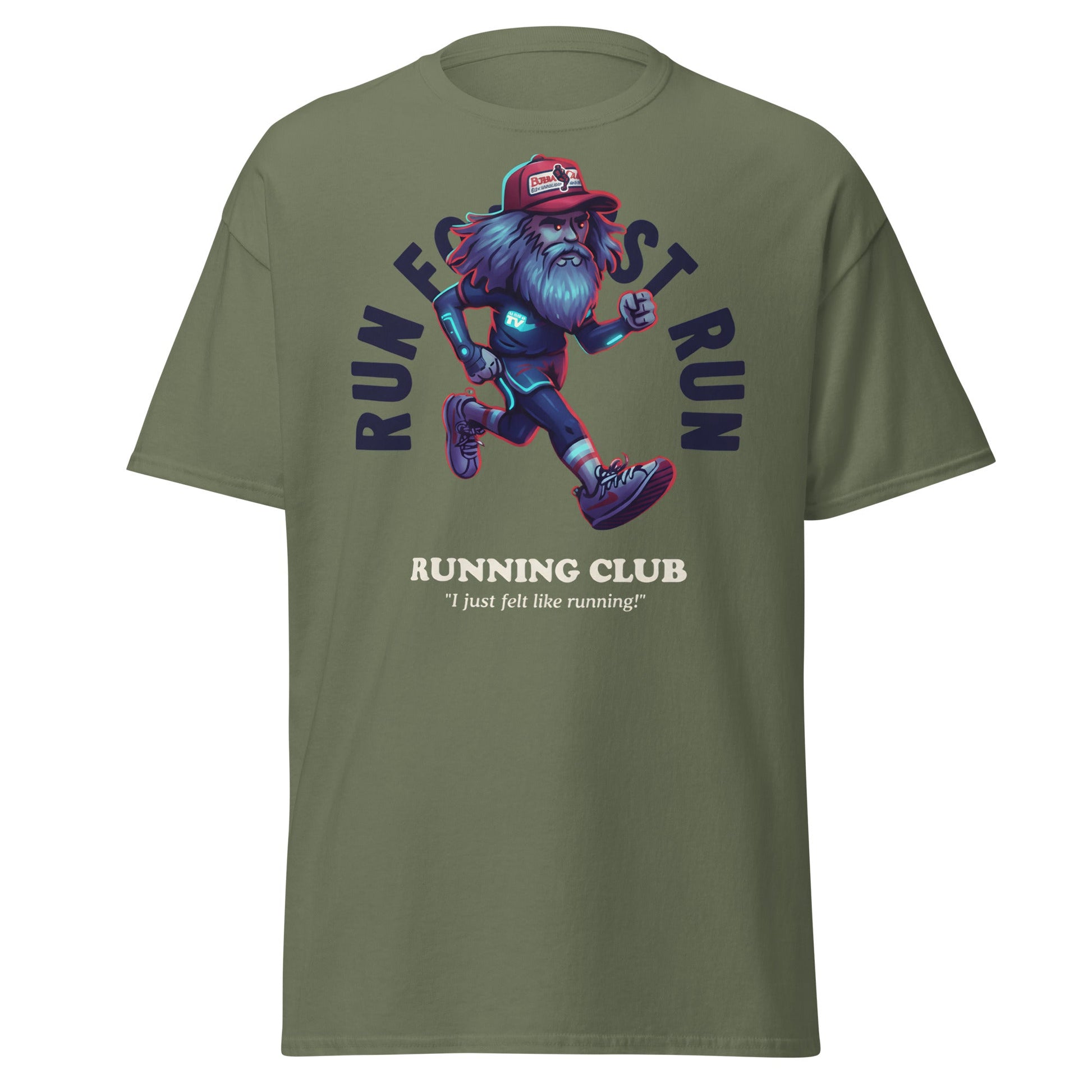 Run Forrest Running Club T-Shirt - Military Green - T-Shirts Online