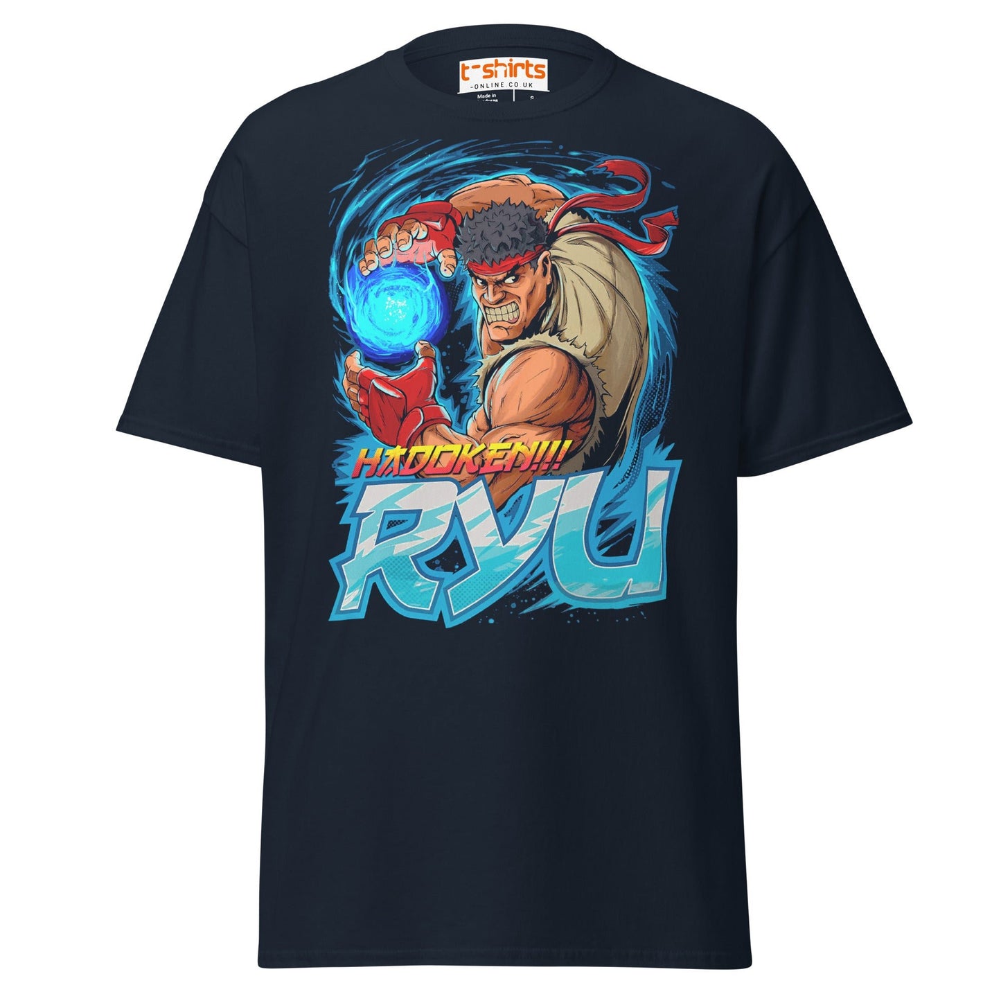 Ryu Hadoken T-Shirt – Street Fighter Parody Tee - Navy - T-Shirts Online