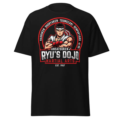 Ryu's Dojo Martial Arts T-Shirt - Street Fighter Fan Tee - Black - T-Shirts Online