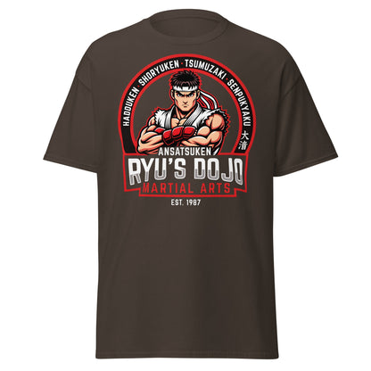 Ryu's Dojo Martial Arts T-Shirt - Street Fighter Fan Tee - Dark Chocolate - T-Shirts Online