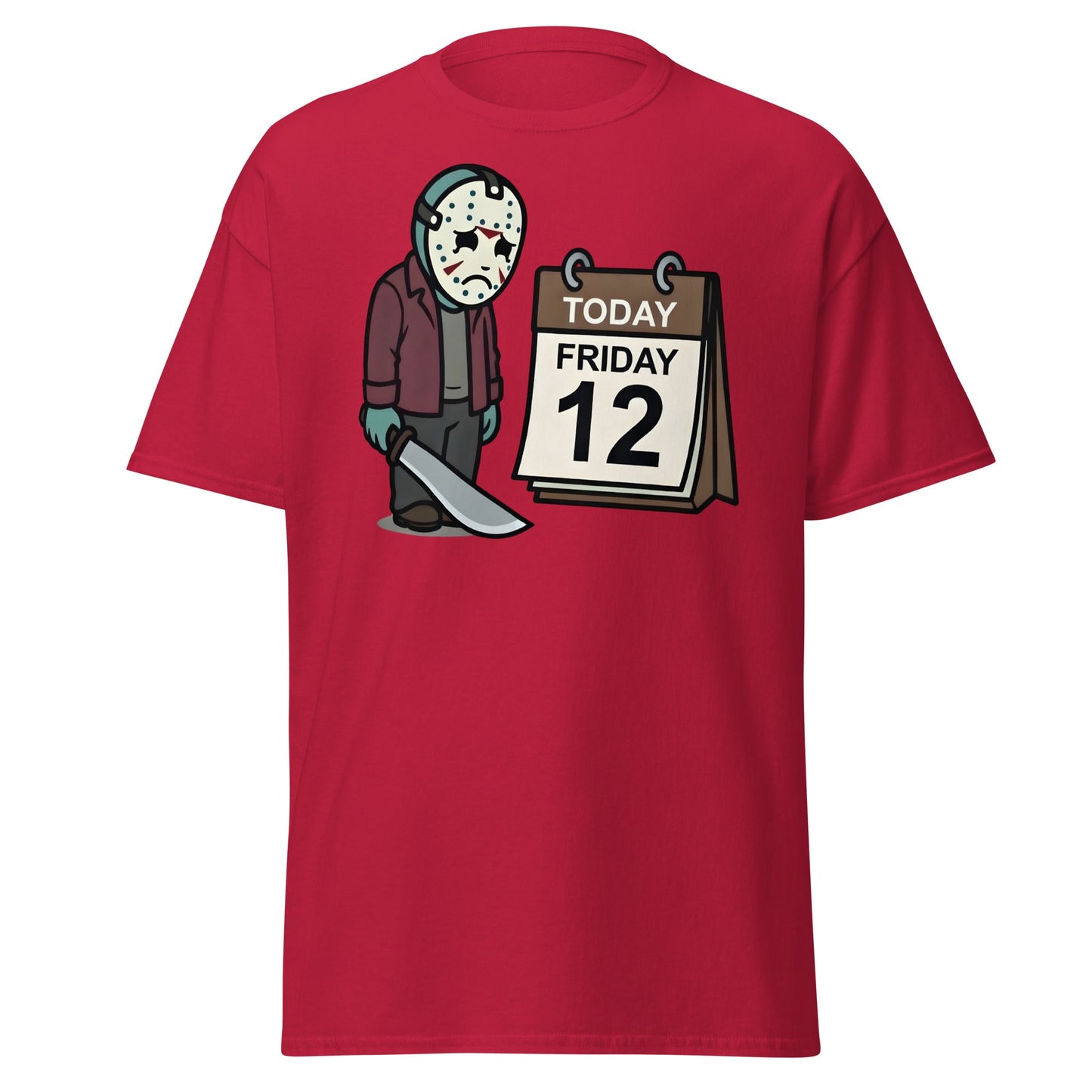 Sad Jason Friday the 12th T-Shirt - Funny Horror Tee - Cardinal - T-Shirts Online