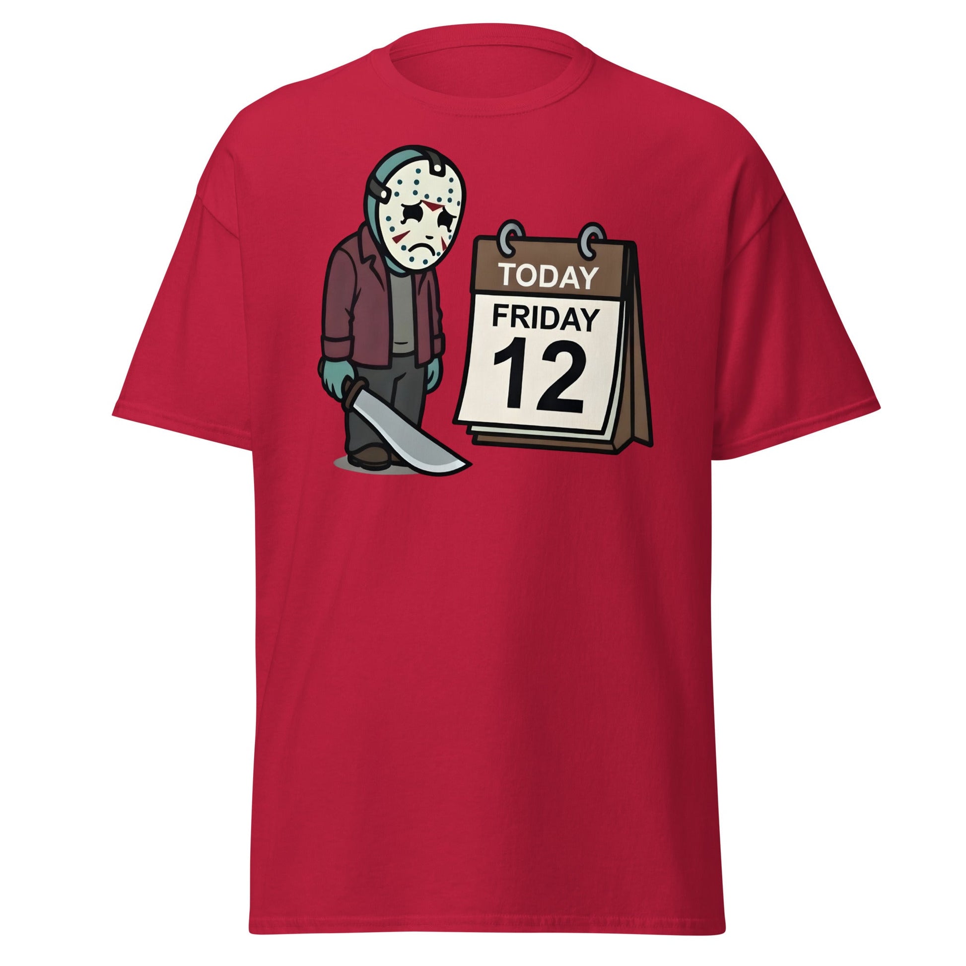 Sad Jason Friday the 12th T-Shirt - Funny Horror Tee - Cardinal - T-Shirts Online
