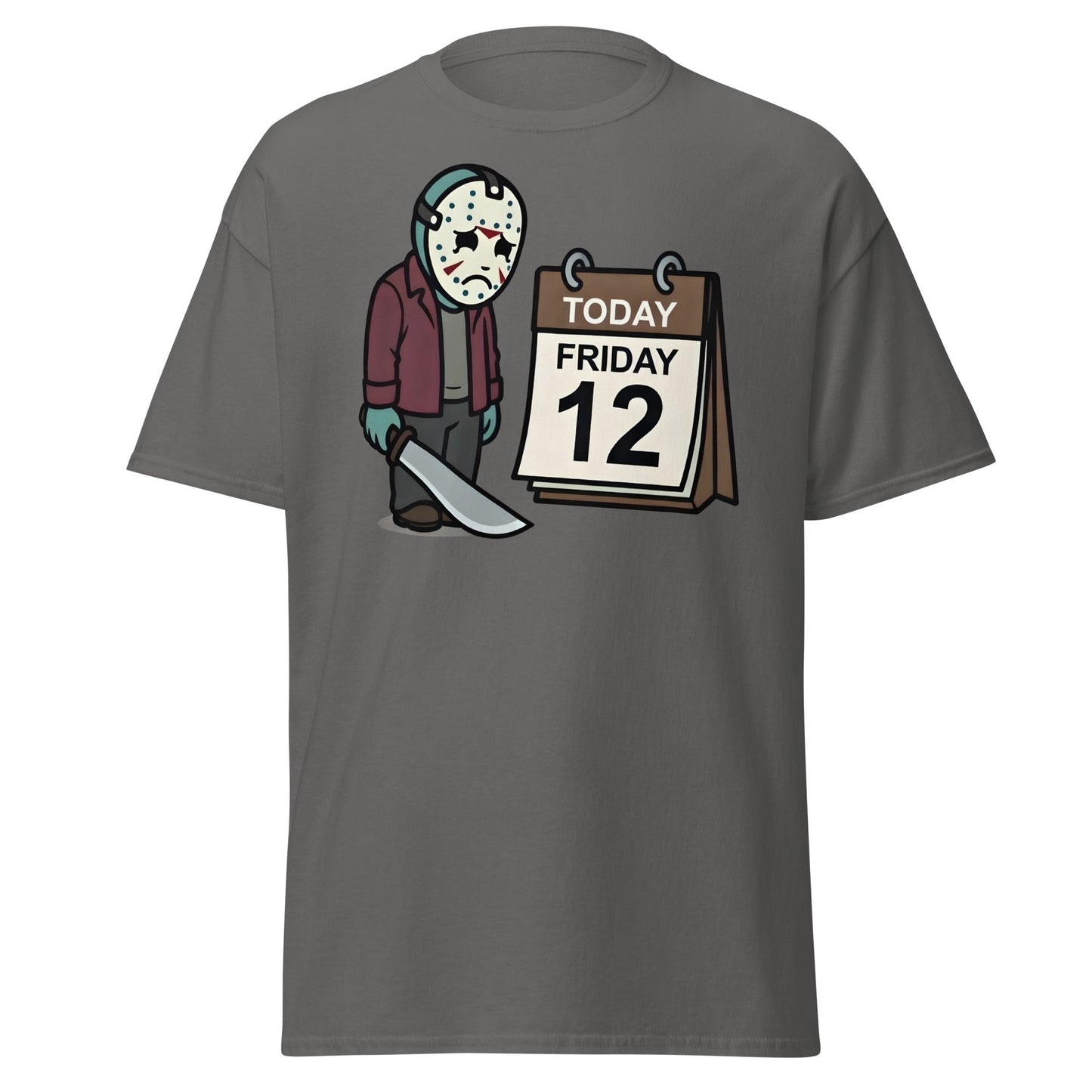 Sad Jason Friday the 12th T-Shirt - Funny Horror Tee - Charcoal - T-Shirts Online
