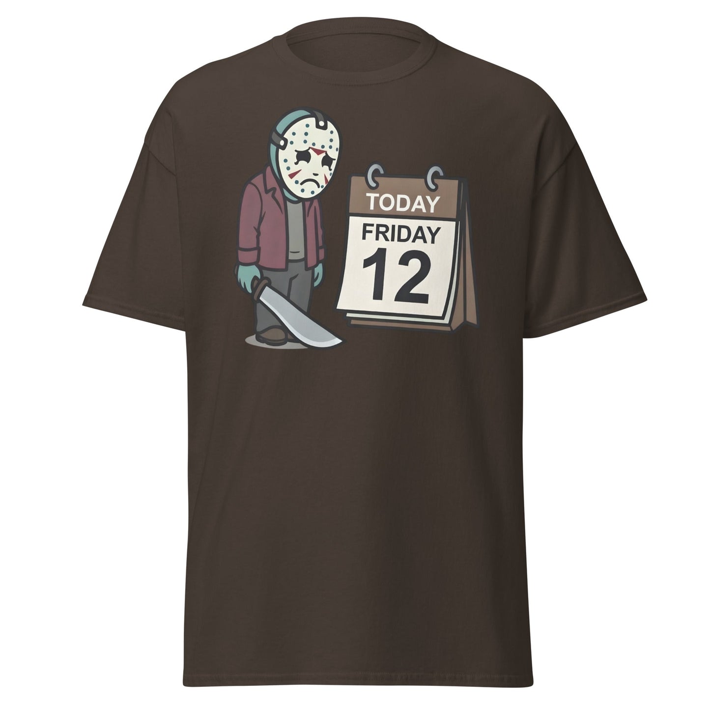 Sad Jason Friday the 12th T-Shirt - Funny Horror Tee - Dark Chocolate - T-Shirts Online