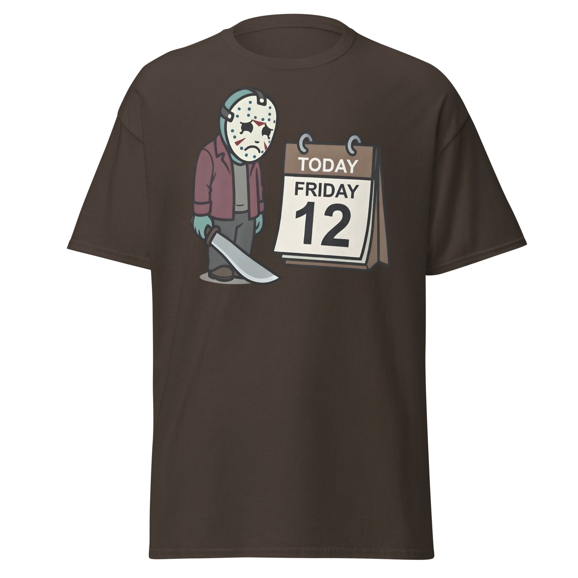 Sad Jason Friday the 12th T-Shirt - Funny Horror Tee - Dark Chocolate - T-Shirts Online