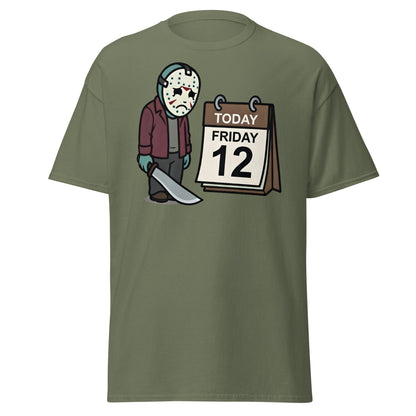 Sad Jason Friday the 12th T-Shirt - Funny Horror Tee - Military Green - T-Shirts Online