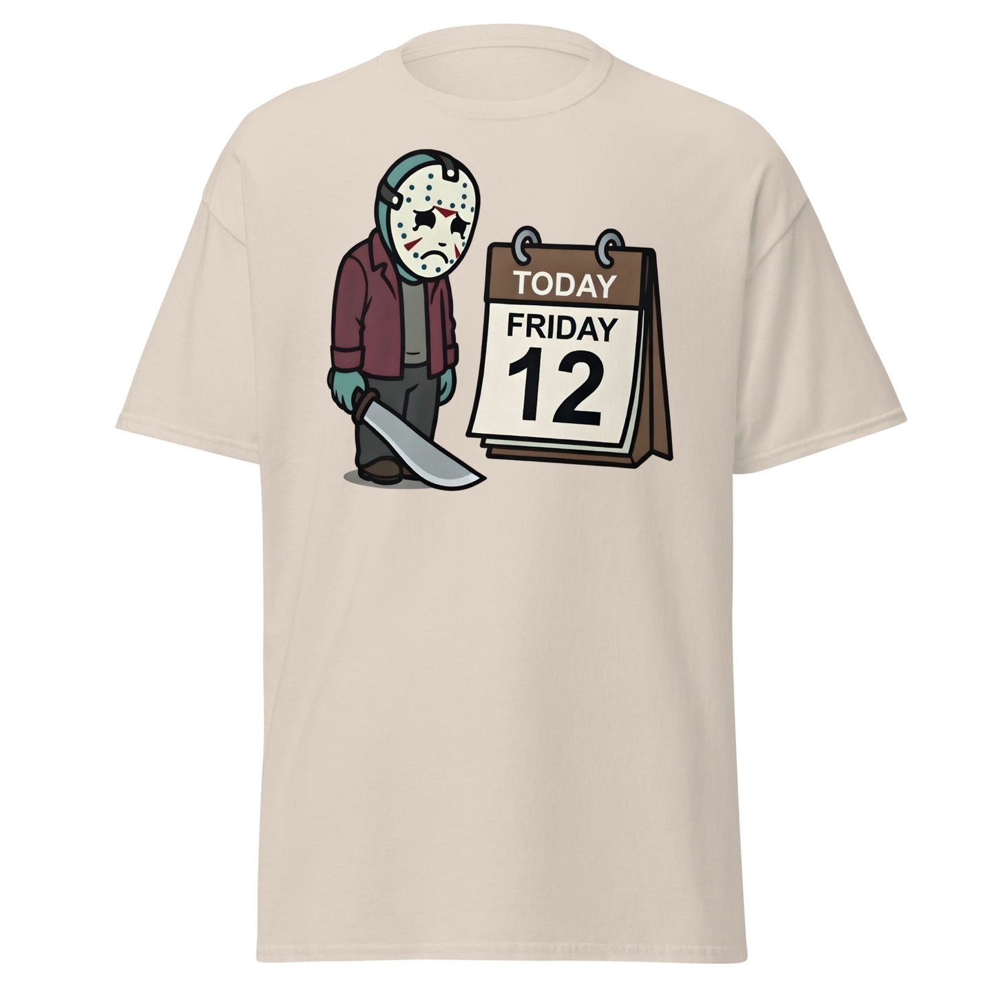 Sad Jason Friday the 12th T-Shirt - Funny Horror Tee - Natural - T-Shirts Online