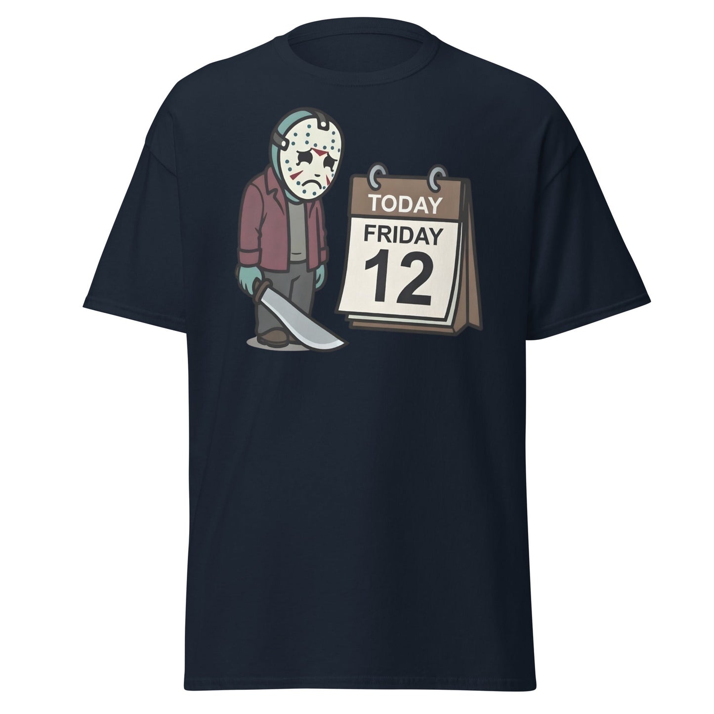 Sad Jason Friday the 12th T-Shirt - Funny Horror Tee - Navy - T-Shirts Online