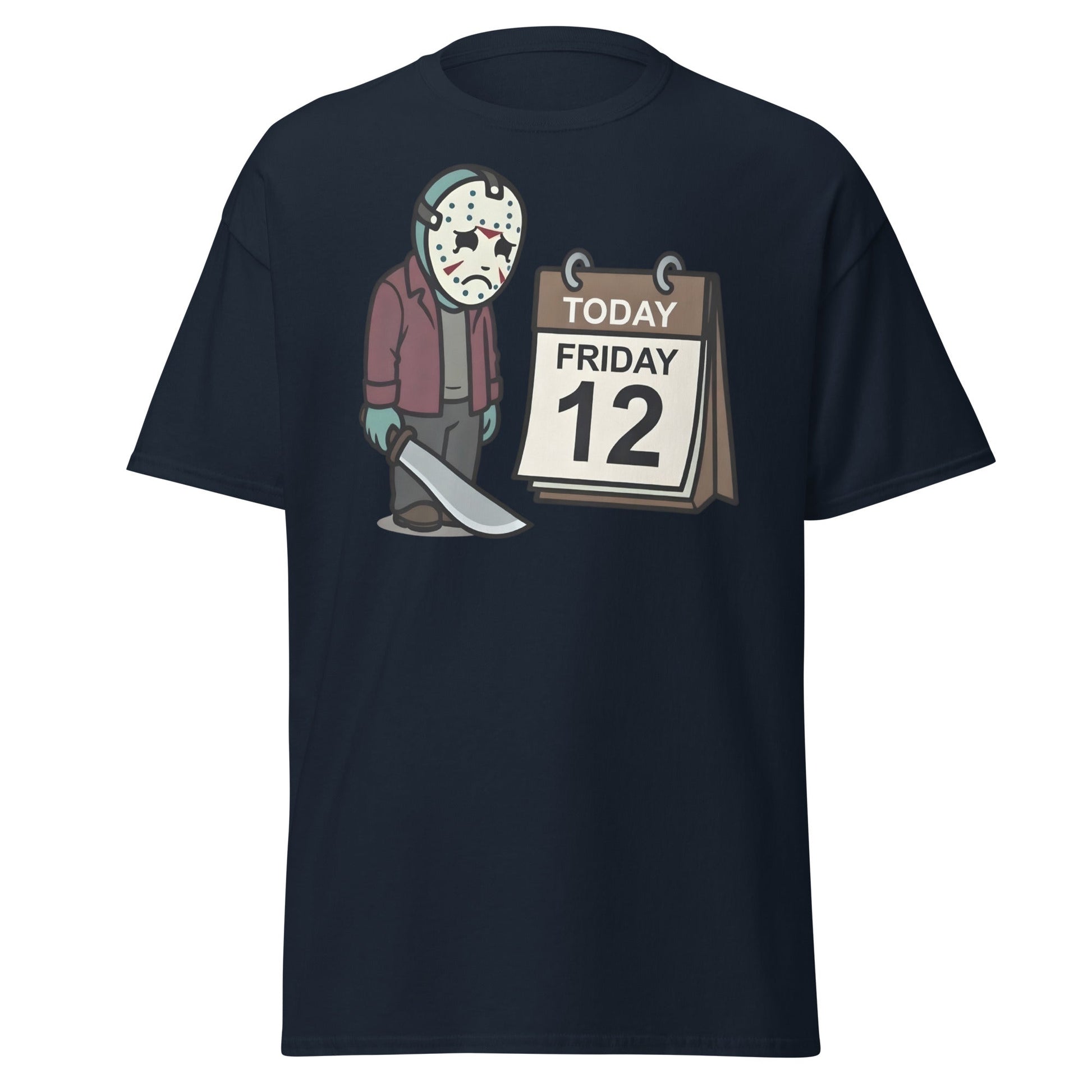 Sad Jason Friday the 12th T-Shirt - Funny Horror Tee - Navy - T-Shirts Online