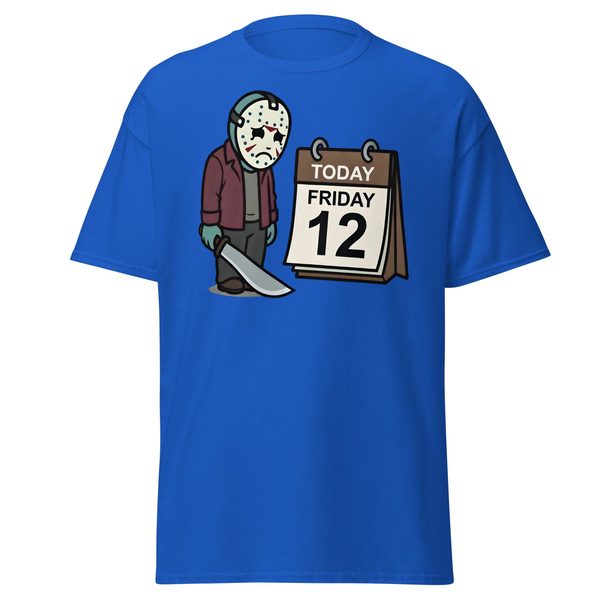 Sad Jason Friday the 12th T-Shirt - Funny Horror Tee - Royal - T-Shirts Online