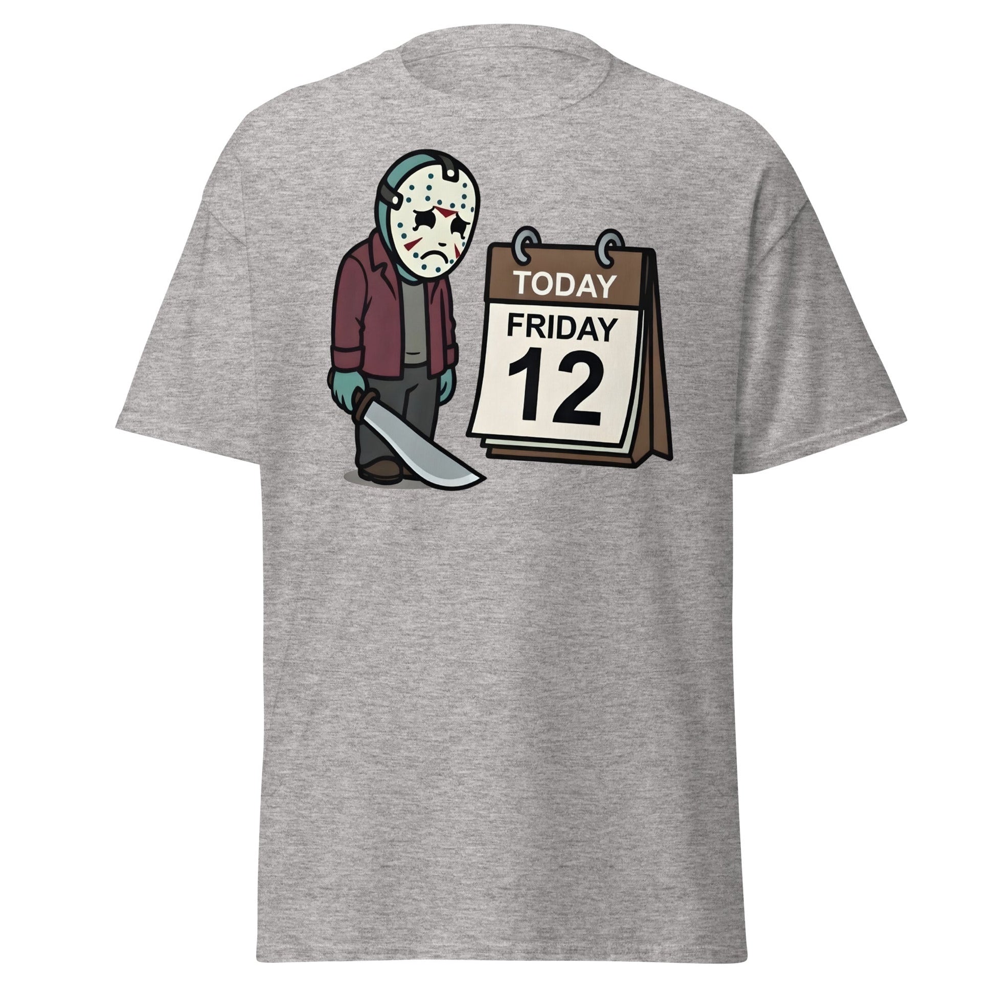 Sad Jason Friday the 12th T-Shirt - Funny Horror Tee - Sport Grey - T-Shirts Online