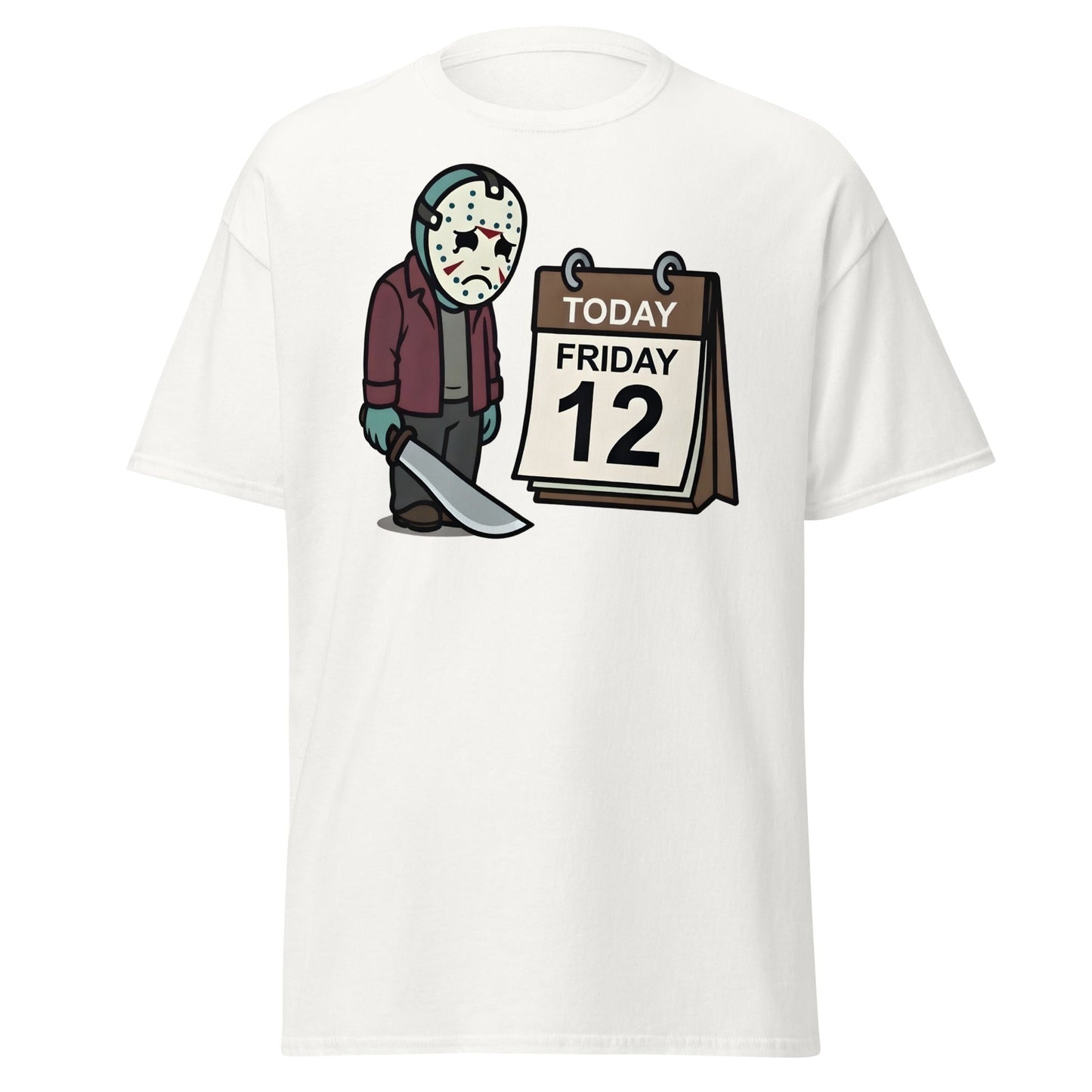 Sad Jason Friday the 12th T-Shirt - Funny Horror Tee - White - T-Shirts Online