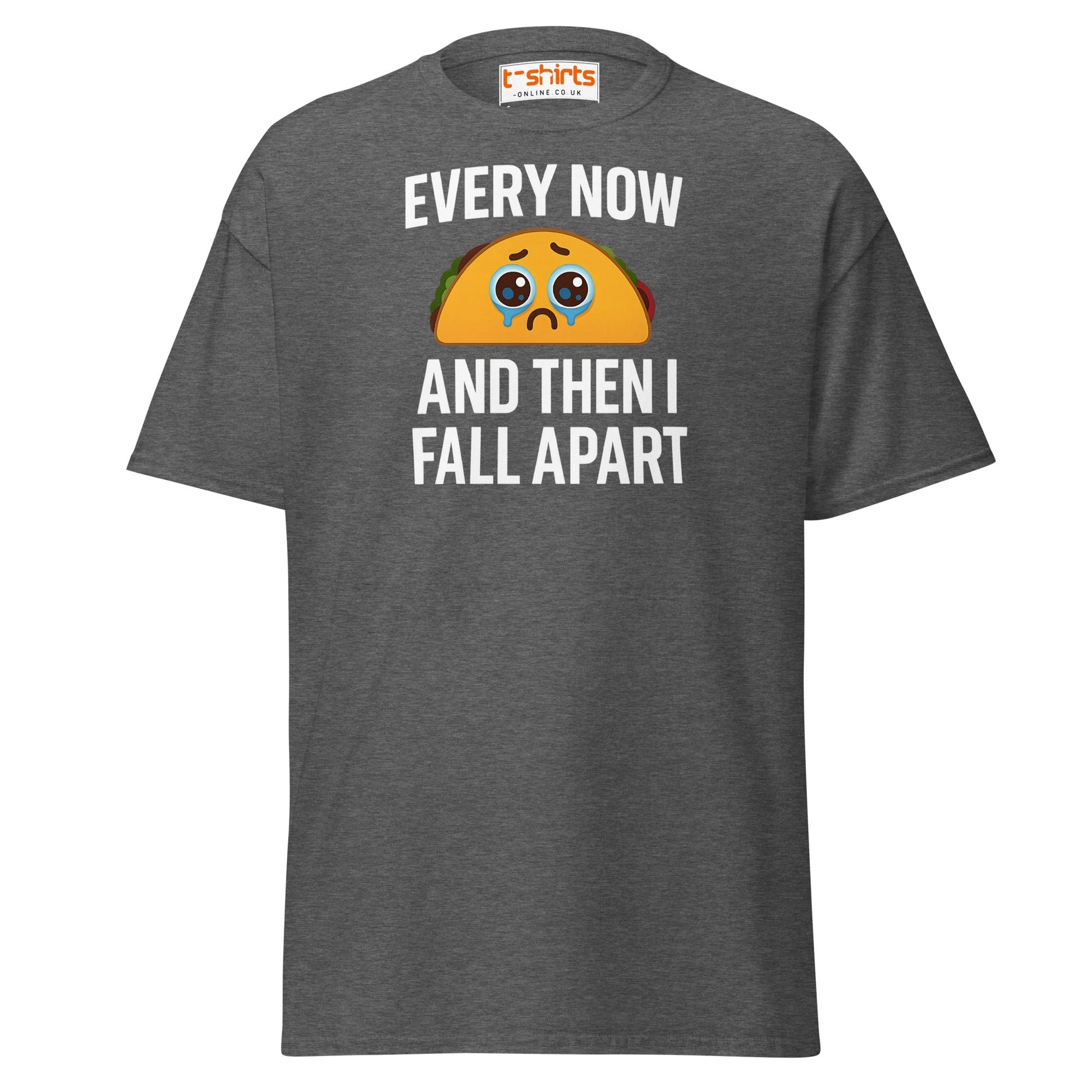 Sad Taco Funny Pun T-Shirt – Crying Taco Meme Tee - Dark Heather - T-Shirts Online