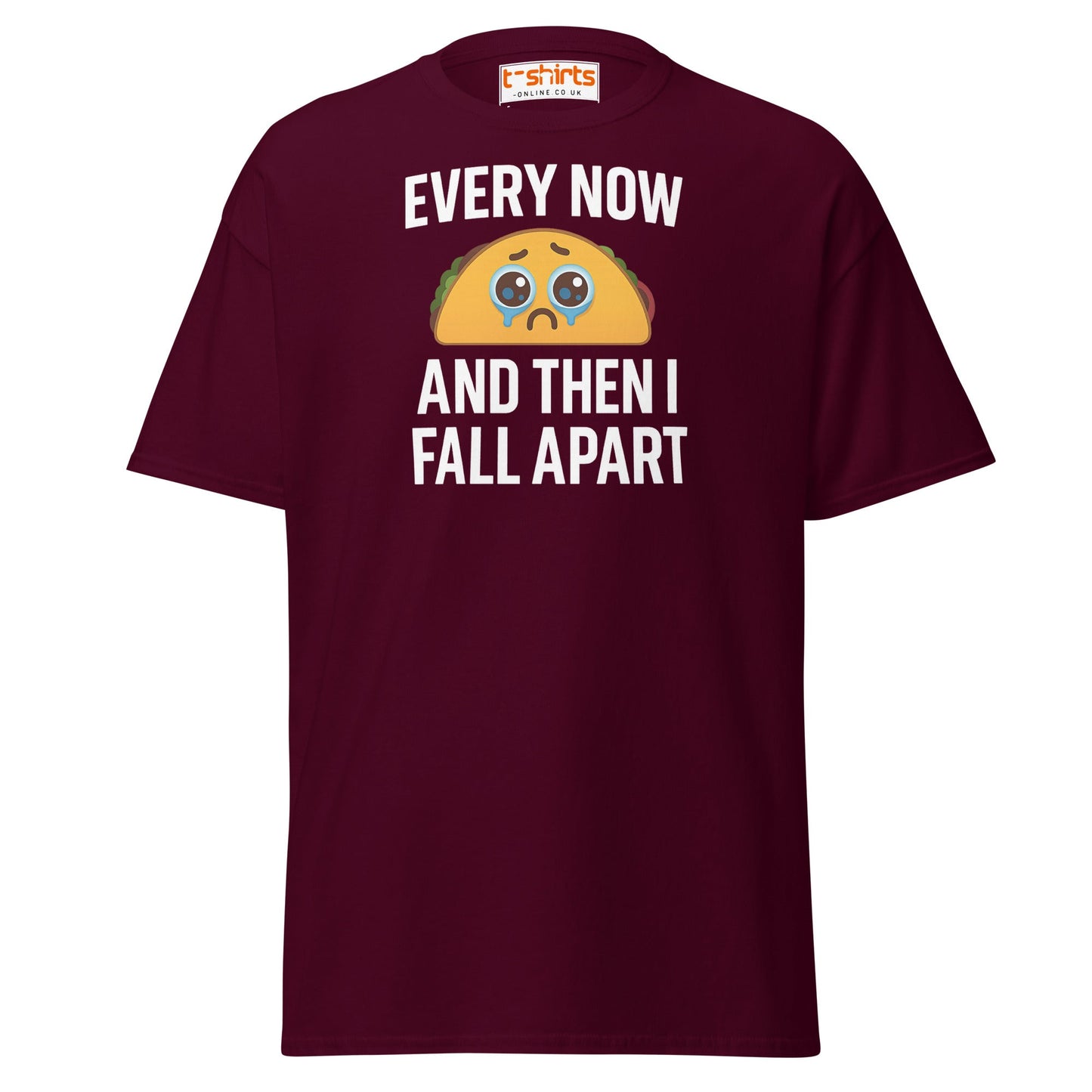 Sad Taco Funny Pun T-Shirt – Crying Taco Meme Tee - Maroon - T-Shirts Online