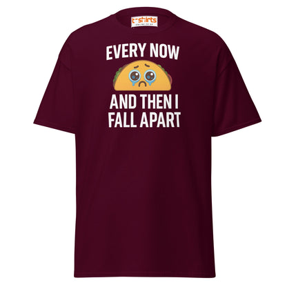 Sad Taco Funny Pun T-Shirt – Crying Taco Meme Tee - Maroon - T-Shirts Online