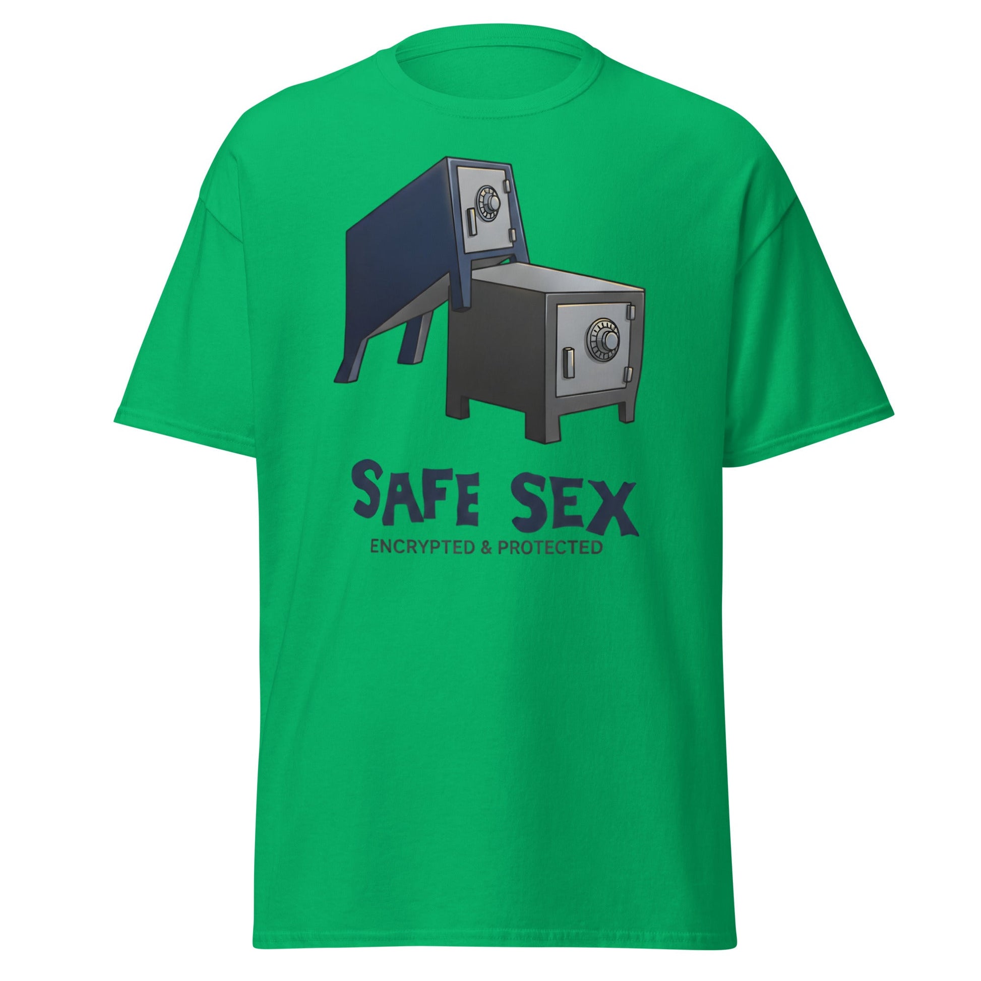 Safe Sex T-Shirt | Funny Encrypted Protected Pun Tee - Irish Green - T-Shirts Online