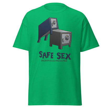 Safe Sex T-Shirt | Funny Encrypted Protected Pun Tee - Irish Green - T-Shirts Online